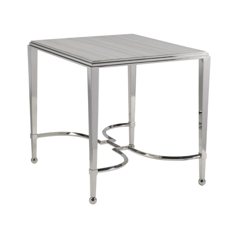 Artistica Home - Signature Designs Ss Sangiovese End Table W/Mt - Polished stainless steel - 01-2112-959