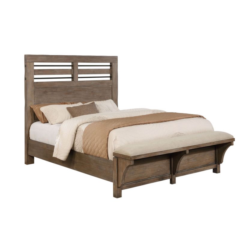 Avalon Furniture - Round Rock King Panel Bed W/Bench Footboard