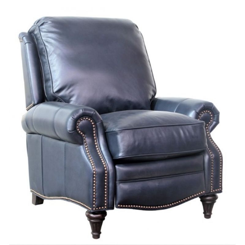 Avery Recliner Sham Blue Leather, Navy Leather Recliner Loveseat