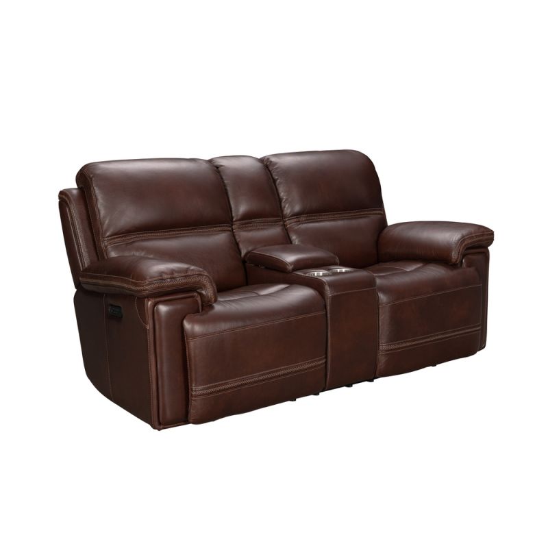 BarcaLounger - Sedrick Power Reclining Console Loveseat With Power Head Rests In El Paso Walnut - 24PH3664372388