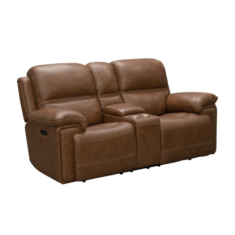 BarcaLounger - Sedrick Power Reclining Console Loveseat With Power Head Rests In Spence Caramel - 24PH3664372185