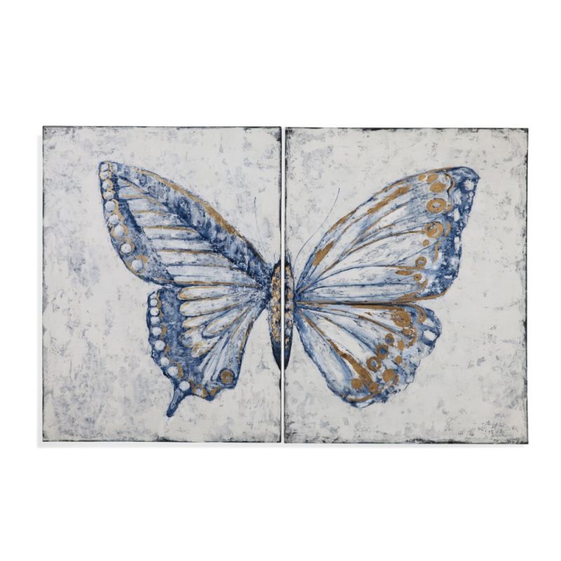 Bassett Mirror - Blue Butterfly Artwork - 7300-854EC