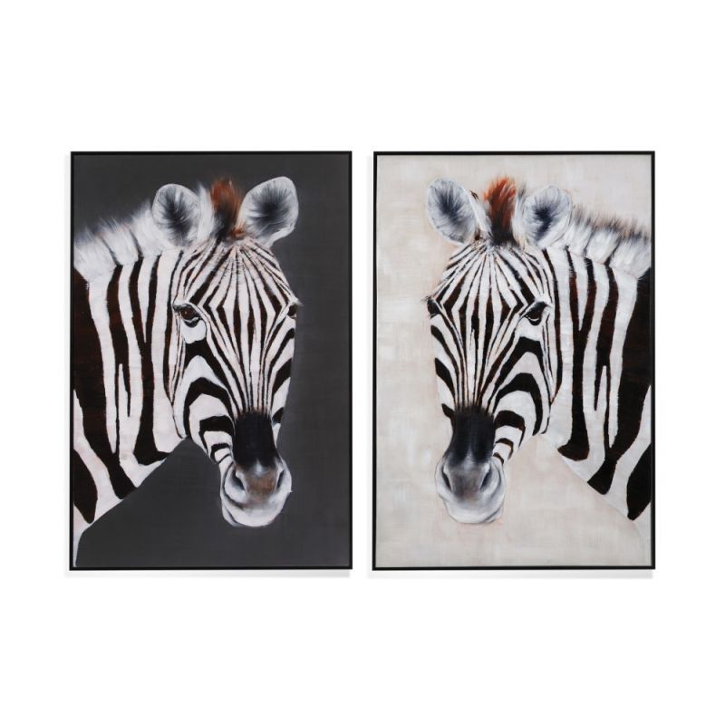 Bassett Mirror - Zebra Positive and Negative Canvas Art - (Set of 2) - 7300-592EC