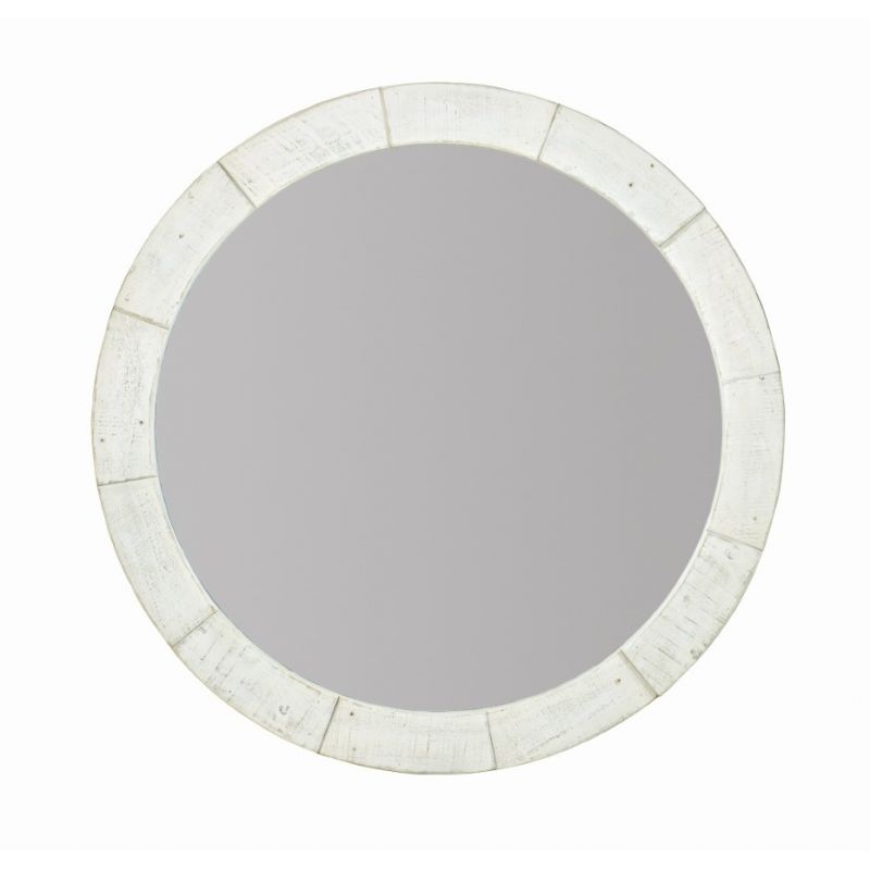 Bernhardt - Loft Piper Round Mirror in Brushed White - 398333W
