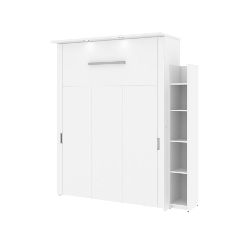 Bestar - Lumina Queen Murphy Bed with Shelving Unit (76W) in White - 85884-17