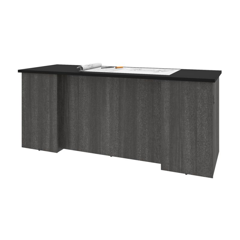 Bestar - Norma 71W Desk Shell in Black & Bark Gray - 181400-000018