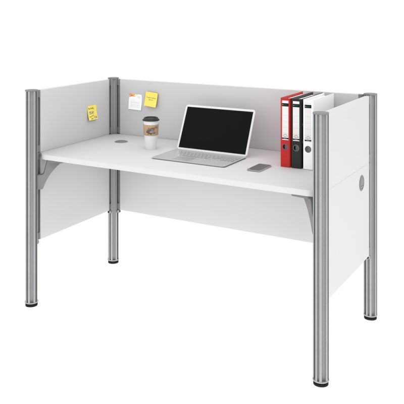 Bestar - Pro-Biz 63W Single Office Cubicle with Low Privacy Panels in White - 100871C-17