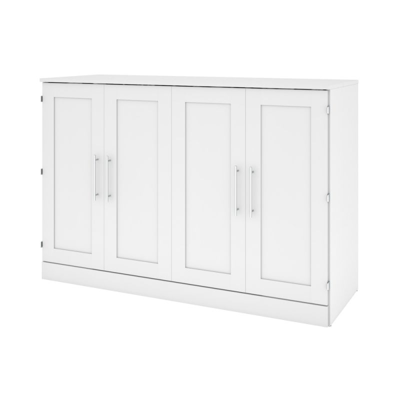 Bestar - Pur 67W 66W Queen Cabinet Bed with Mattress in White - 126194-000017