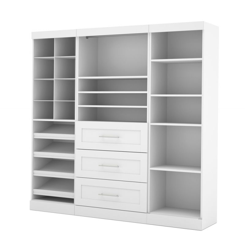 Bestar - Pur 86 Closet Organizer with Storage Cubbies in White - 26853-17