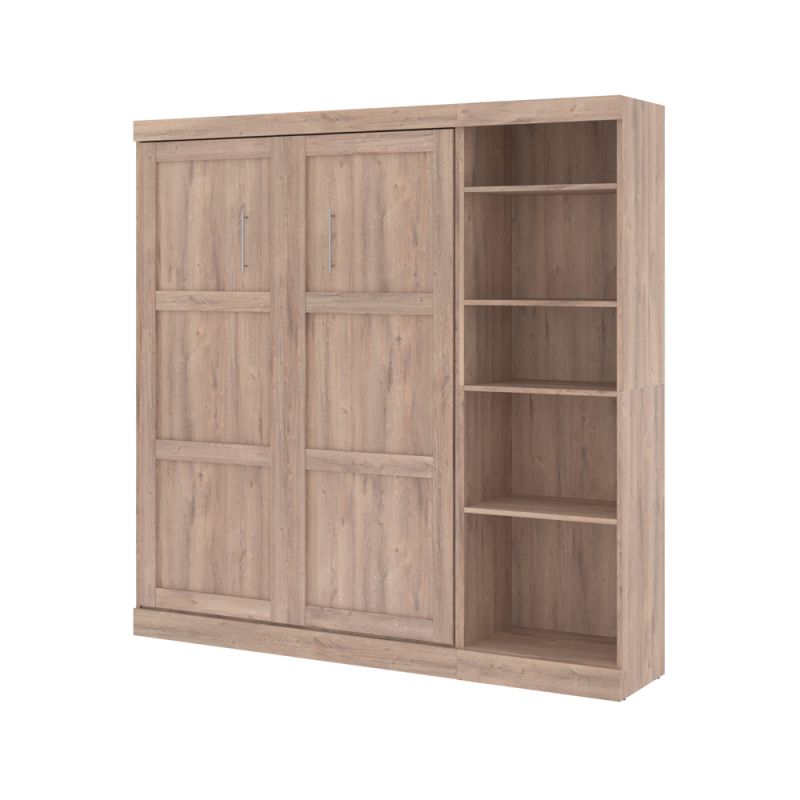 Bestar - Pur Full Murphy Bed with Storage Unit (84W) in Rustic Brown - 26898-000009