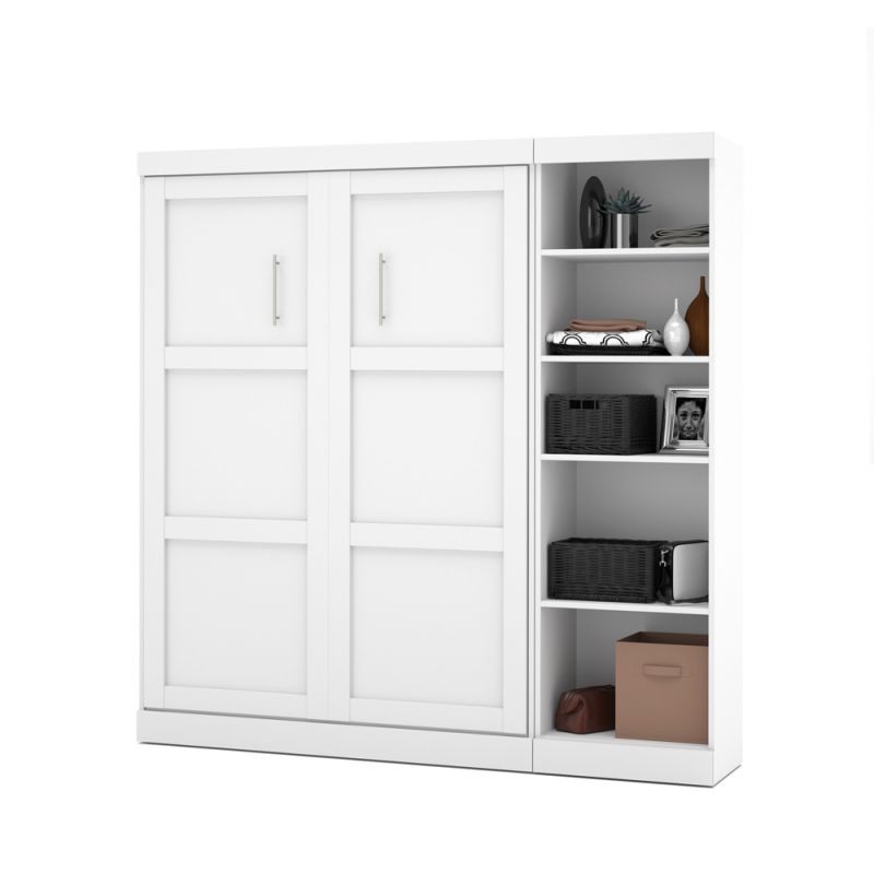 Bestar - Pur Full Murphy Bed with Storage Unit (84W) in White - 26898-17