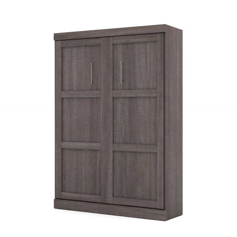 Bestar - Pur Queen Murphy Bed and 2 Storage Units (115W) in Bark Grey - 26883-47