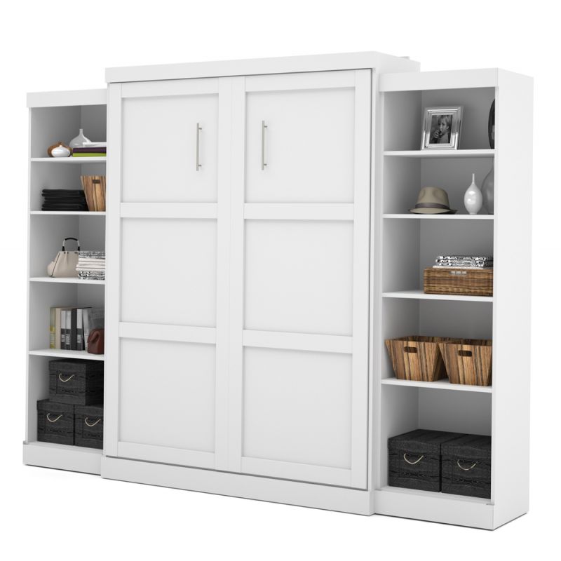 Bestar - Pur Queen Murphy Bed and 2 Storage Units (115W) in White - 26883-17