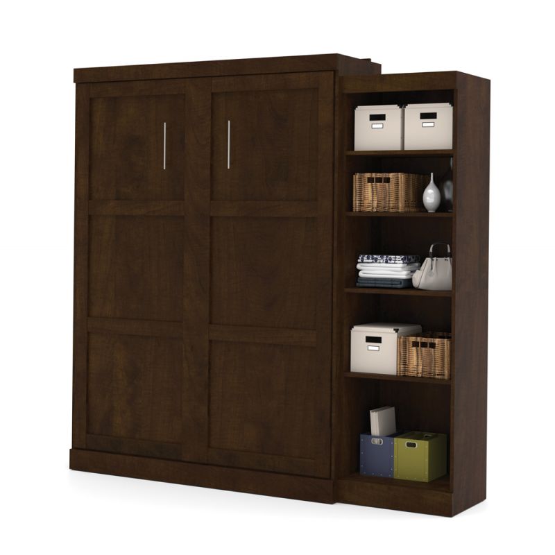Bestar - Pur Queen Murphy Bed with Storage Unit (90W) in Chocolate - 26888-69