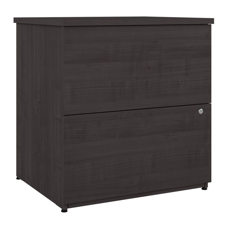 Bestar - Ridgeley 28W 2 Drawer Lateral File Cabinet in Charcoal Maple - 152600-000140