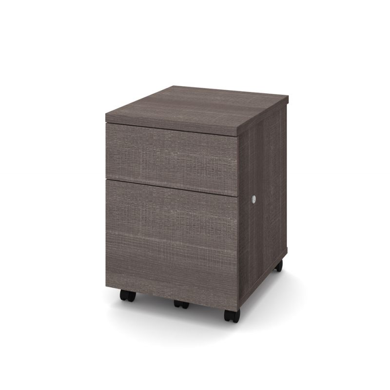 Bestar - Universel 16W Mobile Pedestal with 2 Drawers in Bark Grey - 65643-1147