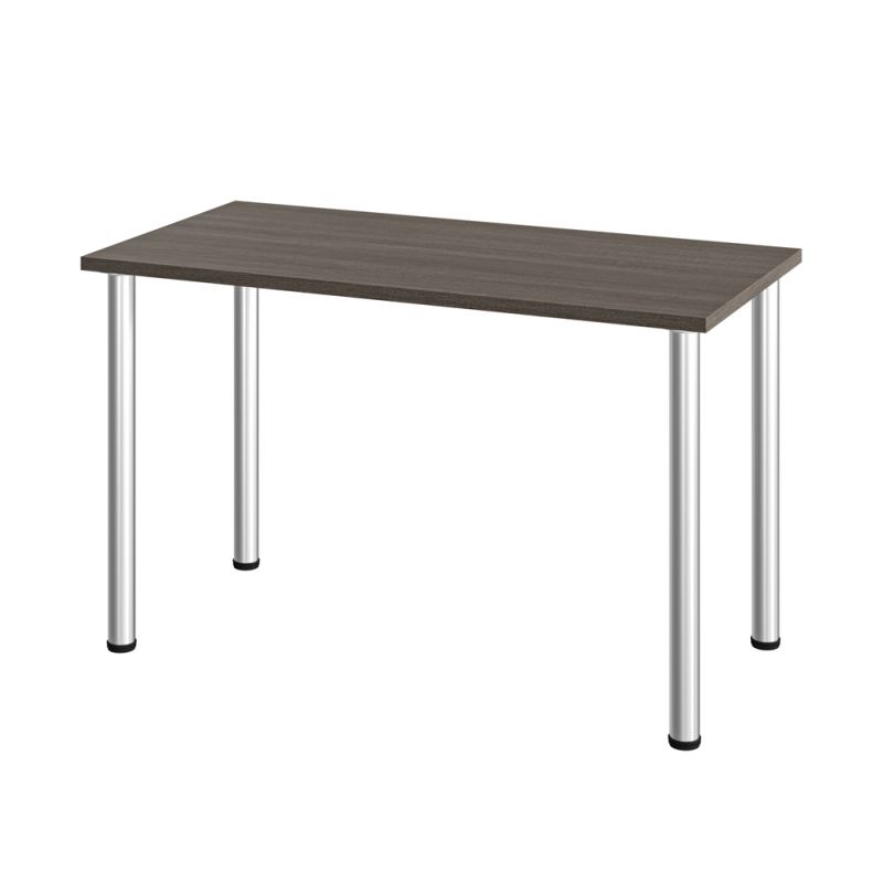 Bestar - Universel 48W Table Desk with Round Metal Legs in Bark Grey - 65852-47