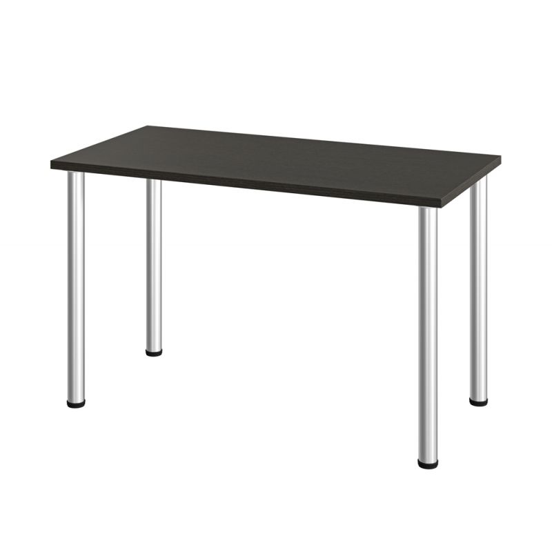 Bestar - Universel 48W Table Desk with Round Metal Legs in Deep Grey - 65852-32