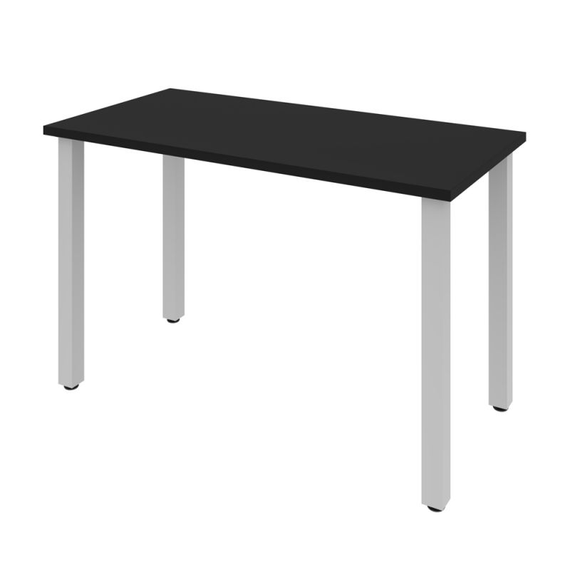 Bestar - Universel 48W Table Desk with Square Metal Legs in Black - 65855-18