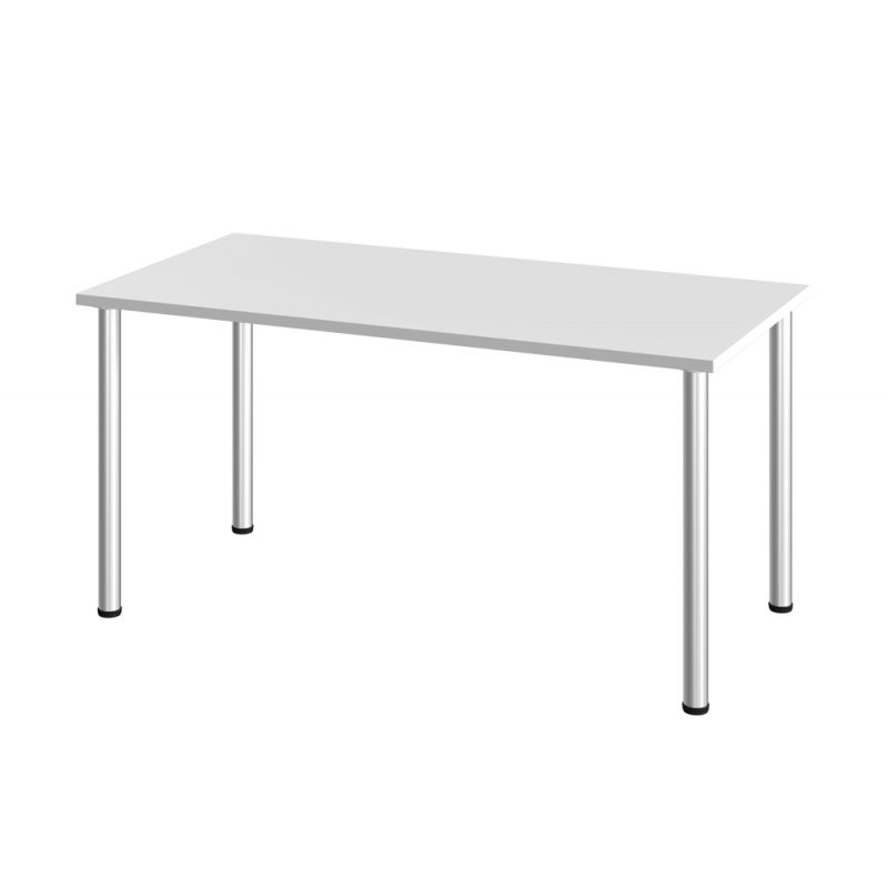 Bestar - Universel 60W Table Desk with Round Metal Legs in White - 65862-17