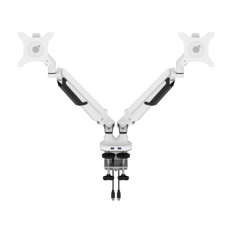 Bestar - Universel Dual Monitor Arm For 32-Inch Monitors in White - AK-MA32D-17