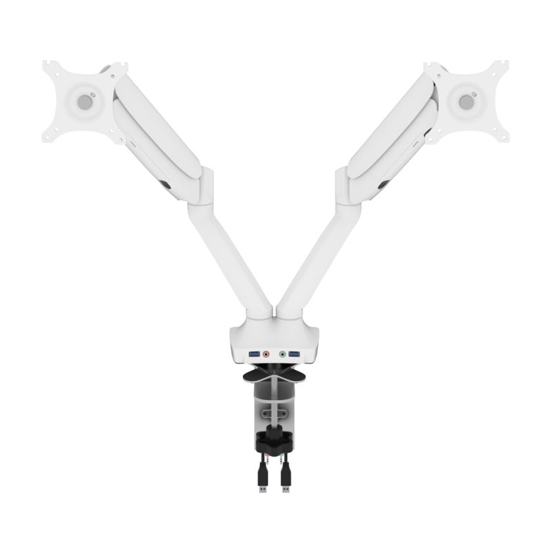Bestar - Universel Dual Monitor Arm with Pistons in White - AK-MA01D-17