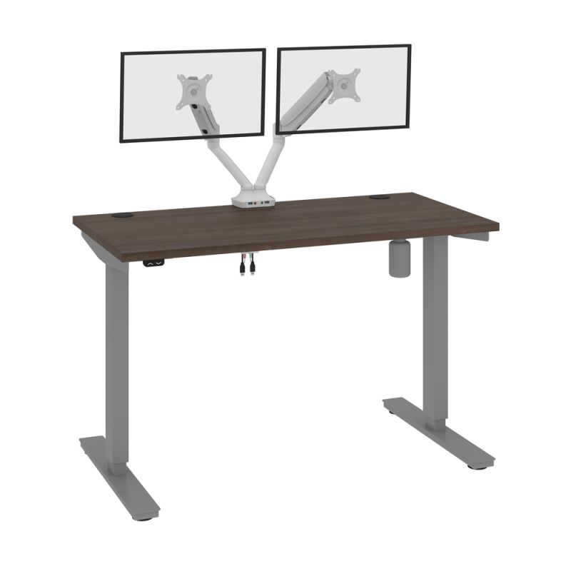 Bestar - Upstand 48W X 24D Standing Desk with Dual Monitor Arm in Antigua - 175860-000052