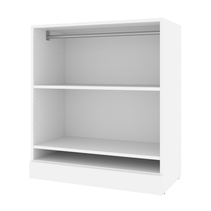 Bestar - Versatile 36W Low Shelving Unit with Rod in White - 40166-1117