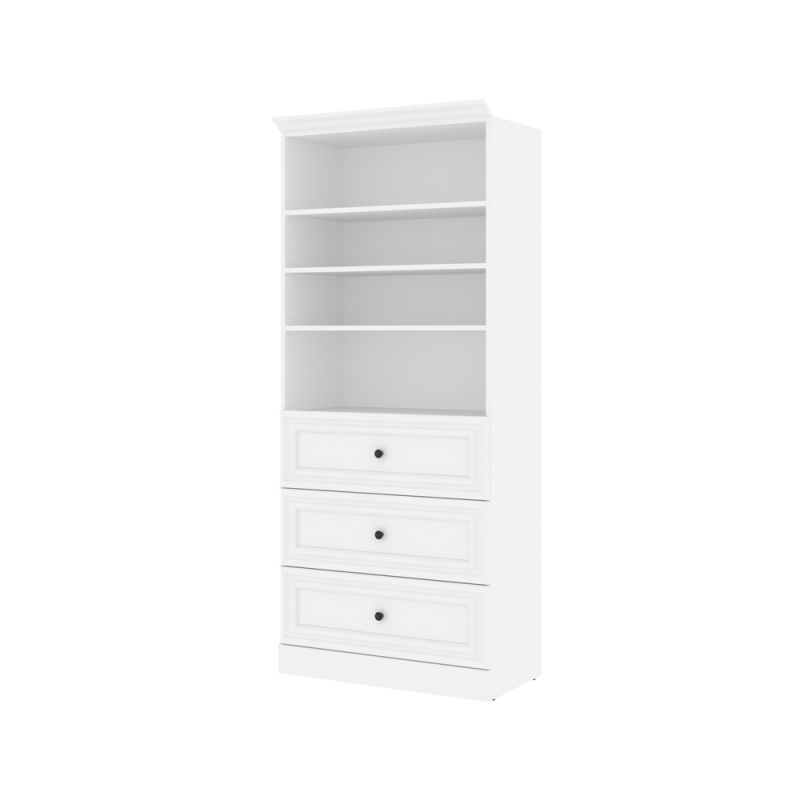 Bestar - Versatile 36W Shelving Unit with 3 Drawers in White - 40850-17