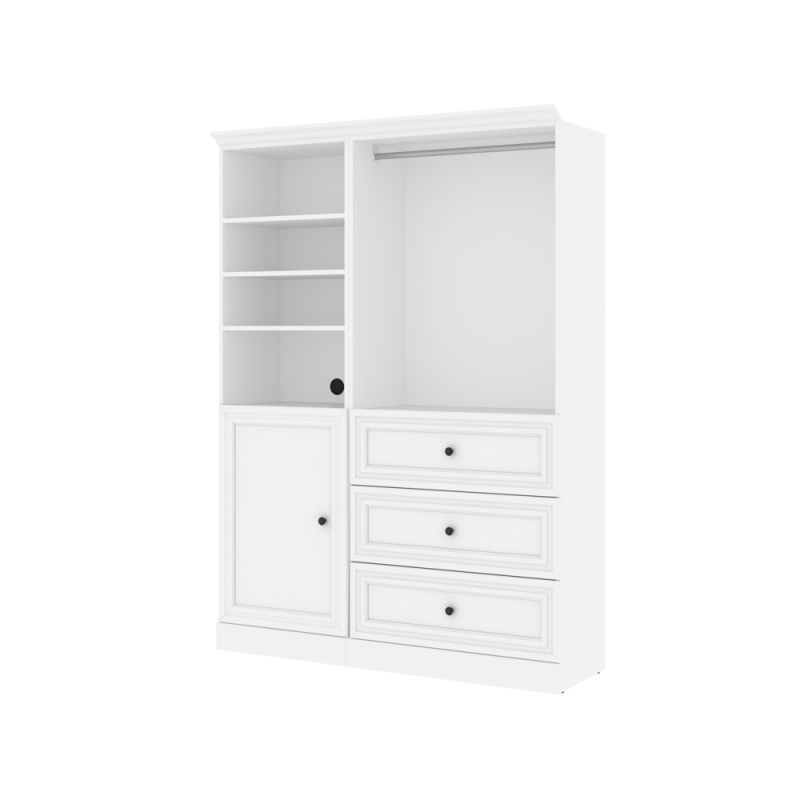 Bestar - Versatile 61'' Closet Organizer with Drawers and Door in White - 40874-17