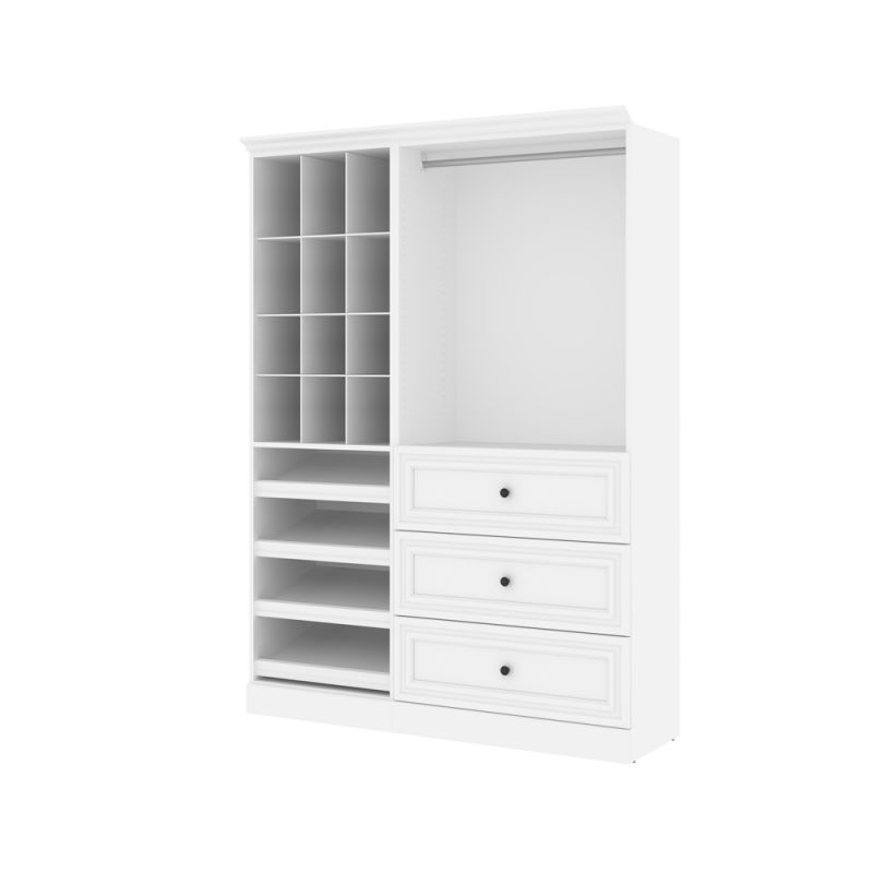 Bestar - Versatile 61'' Closet Organizer with Storage Cubbies and Drawers in White - 40851-1417