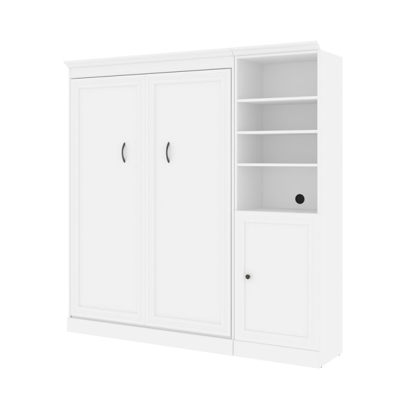 Bestar - Versatile Full Murphy Bed and Storage Cabinet (84W) in White - 40892-17