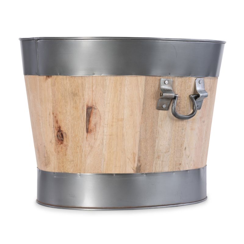 BOBO Intriguing Objects by Hooker Furniture - Arbor Oval Wood Bucket w/Iron Handles - BI-6054-0002