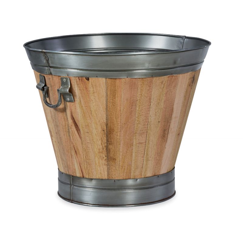 BOBO Intriguing Objects by Hooker Furniture - Arbor Round Wood Bucket w/ Iron Handles - BI-6054-0003