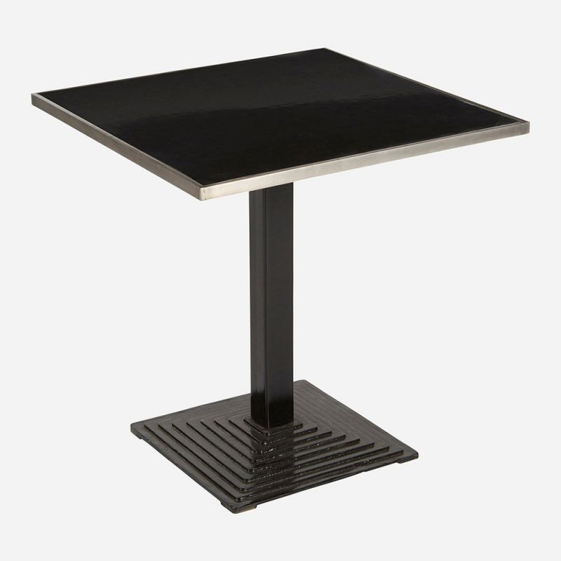 BOBO Intriguing Objects - Art Deco Square Bistro Table w/ Black Glass Top - BI-3043-0013-K1