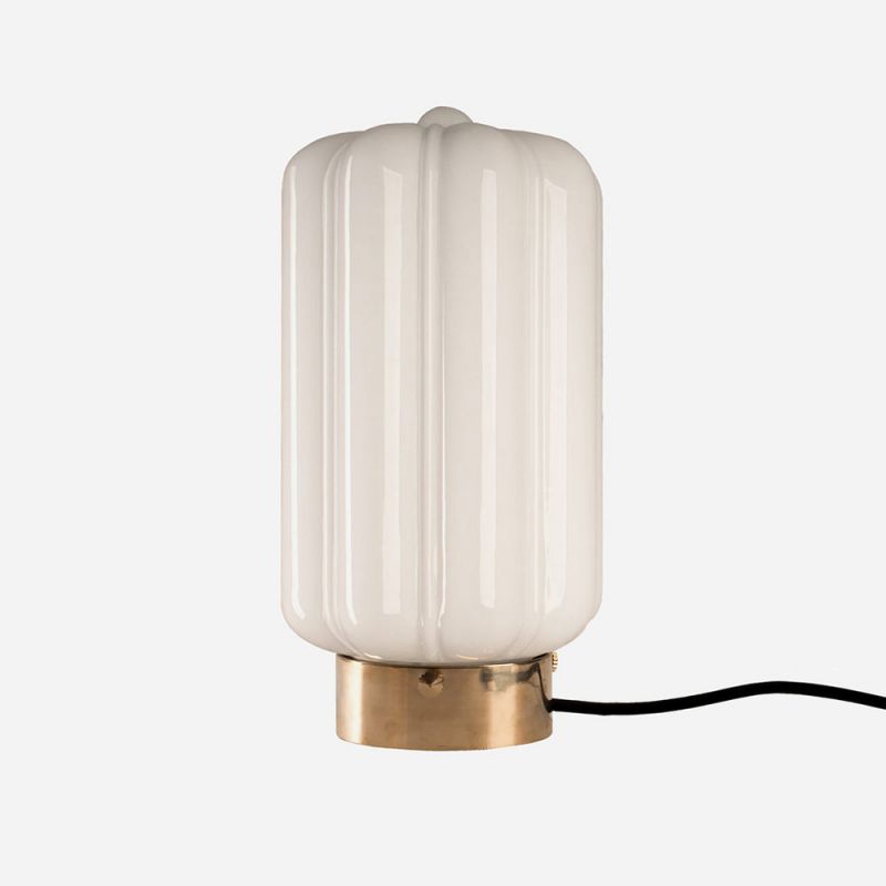 BOBO Intriguing Objects by Hooker Furniture - Handblown Polish White Deco Opaline Glass Table Lamp - BI-7057-0001