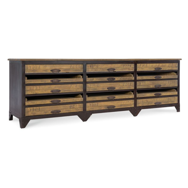 BOBO Intriguing Objects by Hooker Furniture - Industrial 15 Drawer Cabinet Counter - BI-4017-0006