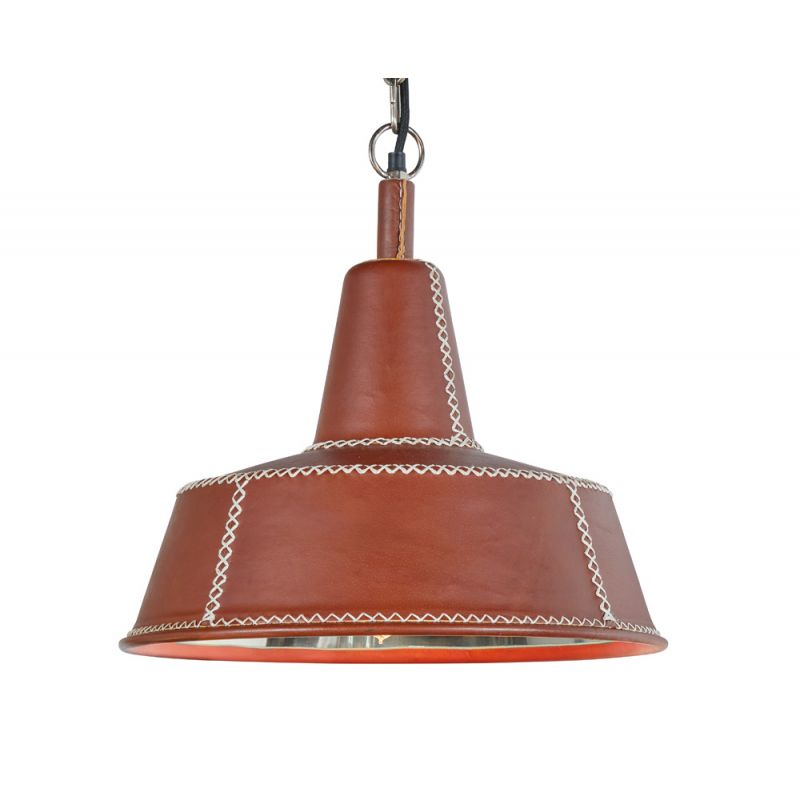BOBO Intriguing Objects by Hooker Furniture - Leather Cone Pendant w/ Baseball Stitching - BI-7058-0036