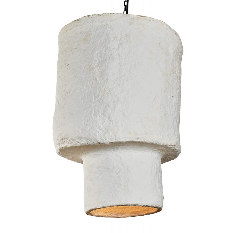 BOBO Intriguing Objects - Paper Mache Pendent Lamp in Pure White - Medium - BI-7058-0060