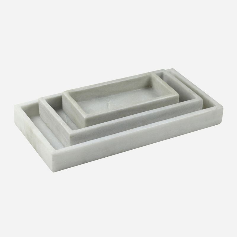 BOBO Intriguing Objects by Hooker Furniture - Rectangular White Marble Stacking Trays - BI-6055-0021