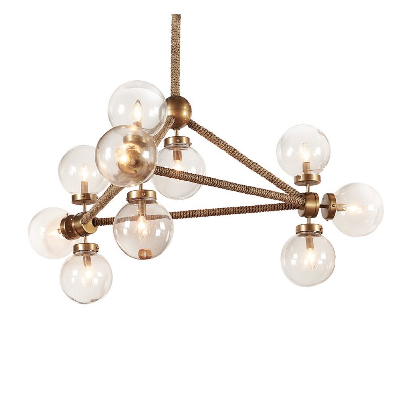 BOBO Intriguing Objects - Rope Triangular 10-Light Globe Chandelier - BI-7056-0008