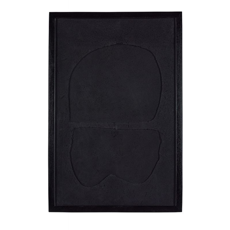 BOBO Intriguing Objects - Rounded Black Paper Mache Wall Art in Glass Wooden Frame - BI-8063-0016