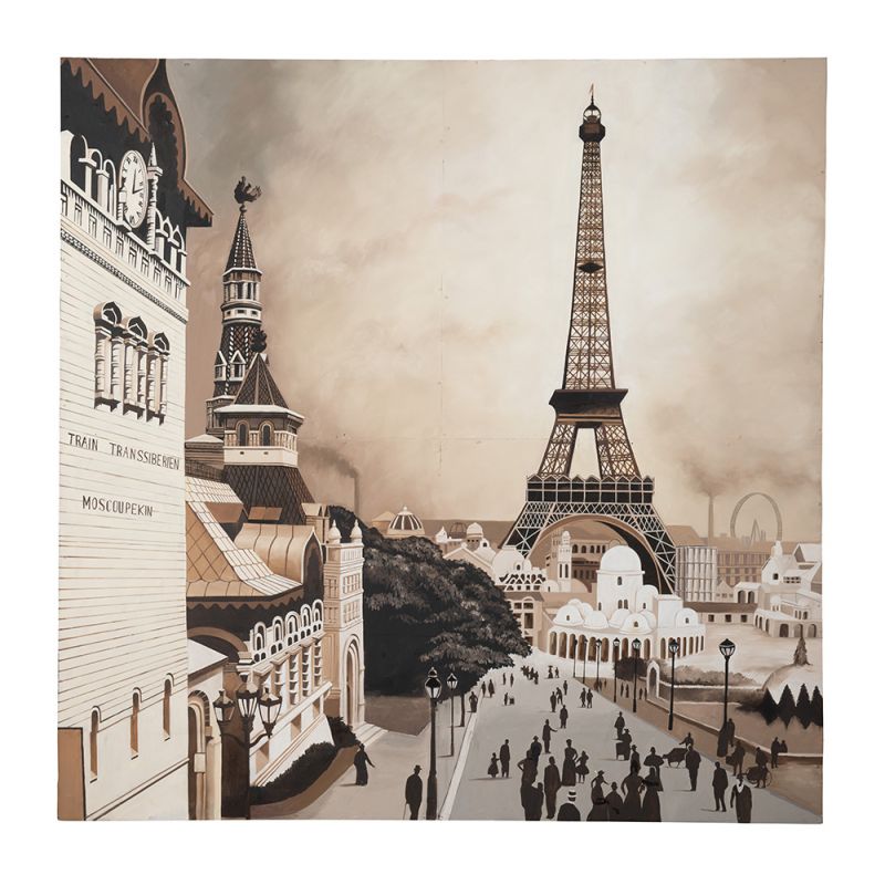 BOBO Intriguing Objects - Vintage Hand Painted Art On Reclaimed Metal - Eiffel Tower - BI-8061-0024