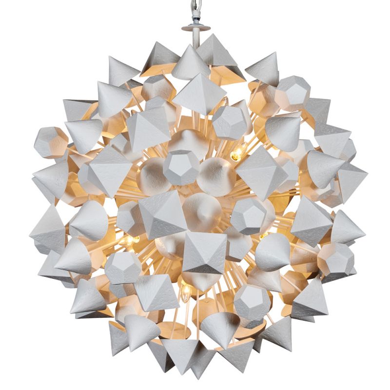 BOBO Intriguing Objects by Hooker Furniture - White Geometric Sculptured Chandelier - Large - BI-7058-0044