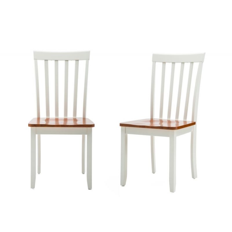 Boraam - Bloomington Dining Chair in White and Honey Oak (Set of 2) - 22031