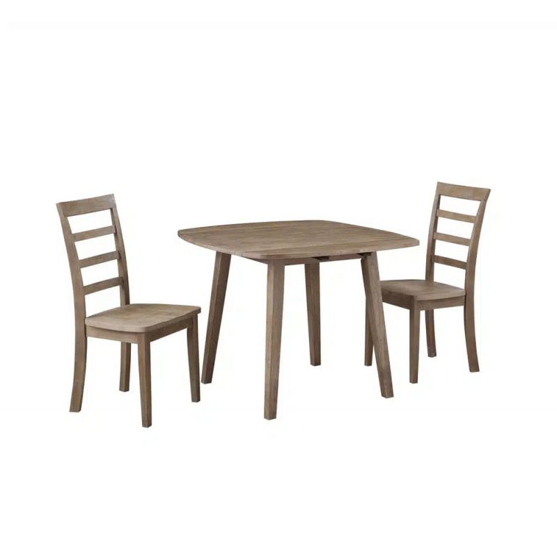 Boraam - Boulder 3-Piece Dining Set - Barnwood Wire-Brush - 71037