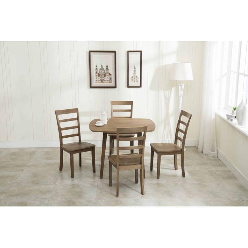 Boraam - Boulder 5-Piece Dining Set - Barnwood Wire-Brush - 71038