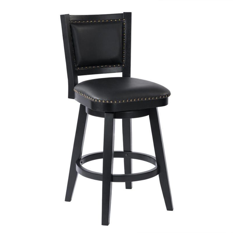 Boraam - Broadmoor Bar Height Swivel Stool - Black - 52929