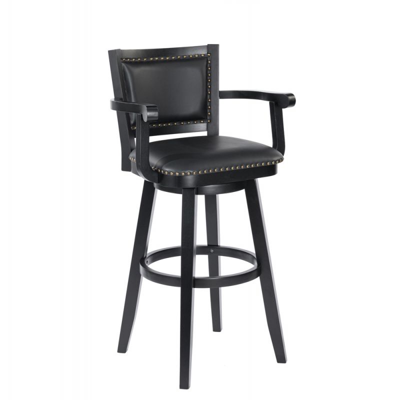 Boraam - Broadmoor Extra Tall Swivel Stool - Black - 52934