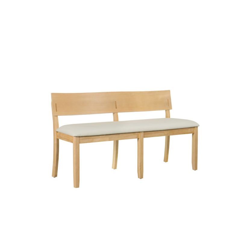 Boraam - Capella Cream Fabric Dining Height Bench - Natural Finish - 70018